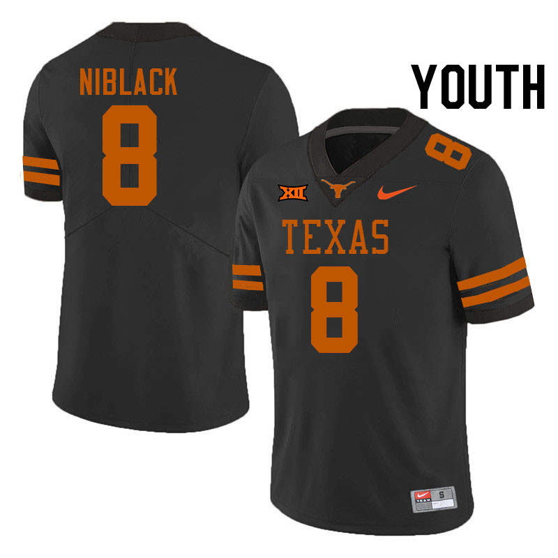 Youth #8 Amari Niblack Texas Longhorns College Football Jerseys Stitched-Black